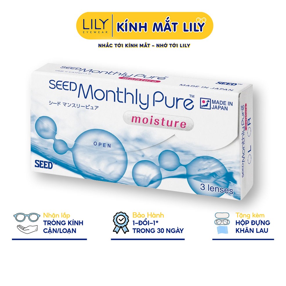 KÍNH ÁP TRÒNG SEED MONTHLYPUREMOISTURE KHÔNG MÀU/KHÔNG ĐỘ LOẠN (LENS)